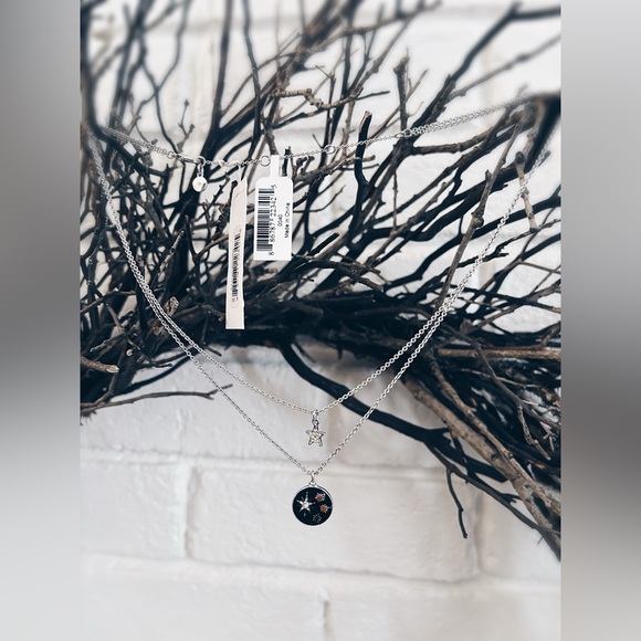 Alex and Ani Celestial Double Row Necklace NWT Silver Black Enamel M - Picture 7 of 9